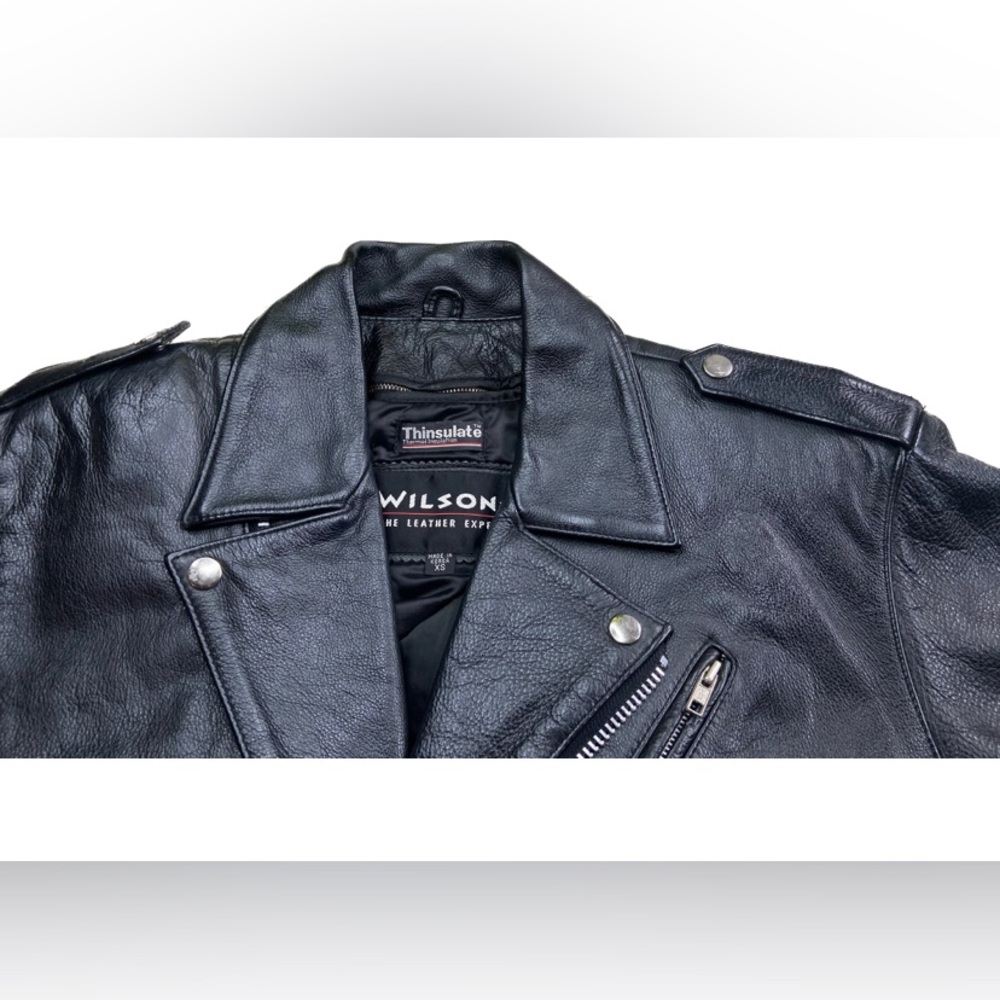 WILSON ❤️❤️ BIKERS LEATHER JACKET - Picture 4 of 14